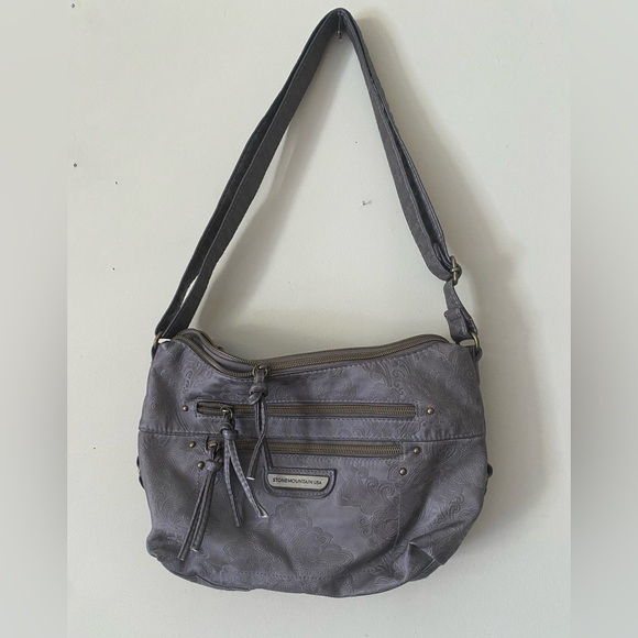 Stone Mountain Accessories Handbags - Stone Mountain Embossed Floral Handbag/Shoulder Bag